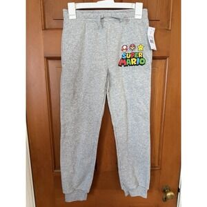 Boys' Nintendo Super Mario Grey Fleece Sweatpants Size Large NWT